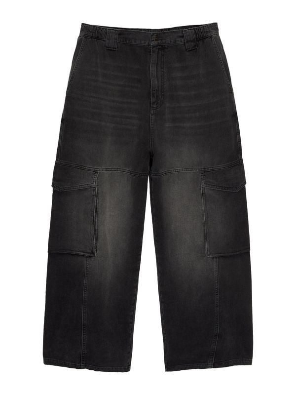 Pull&Bear Pull&Bear Cargo traperice  crni traper