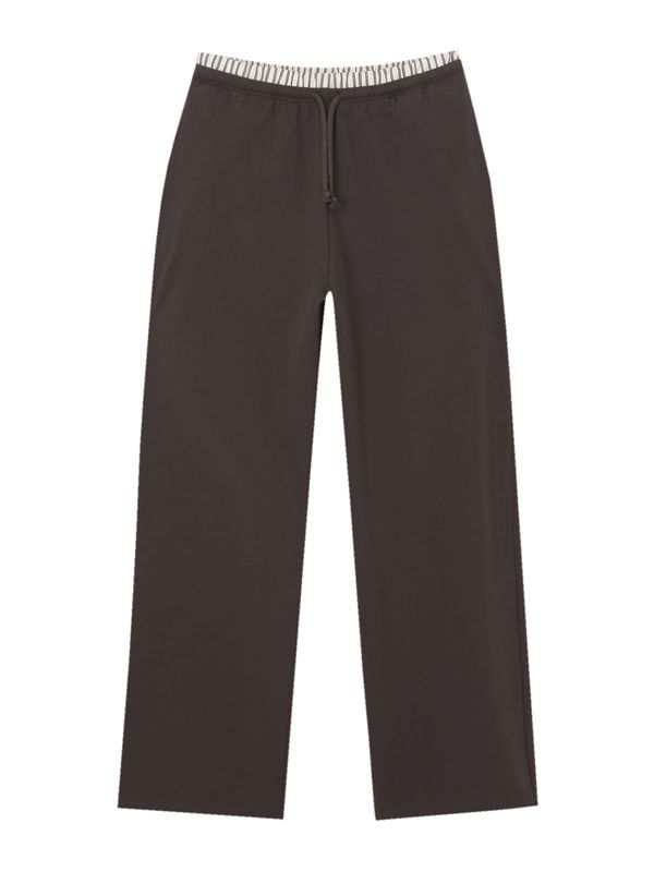 Pull&Bear Pull&Bear Hlače  čokolada / crna / bijela