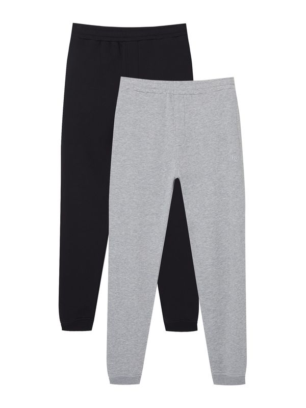 Pull&Bear Pull&Bear Hlače  siva melange / crna