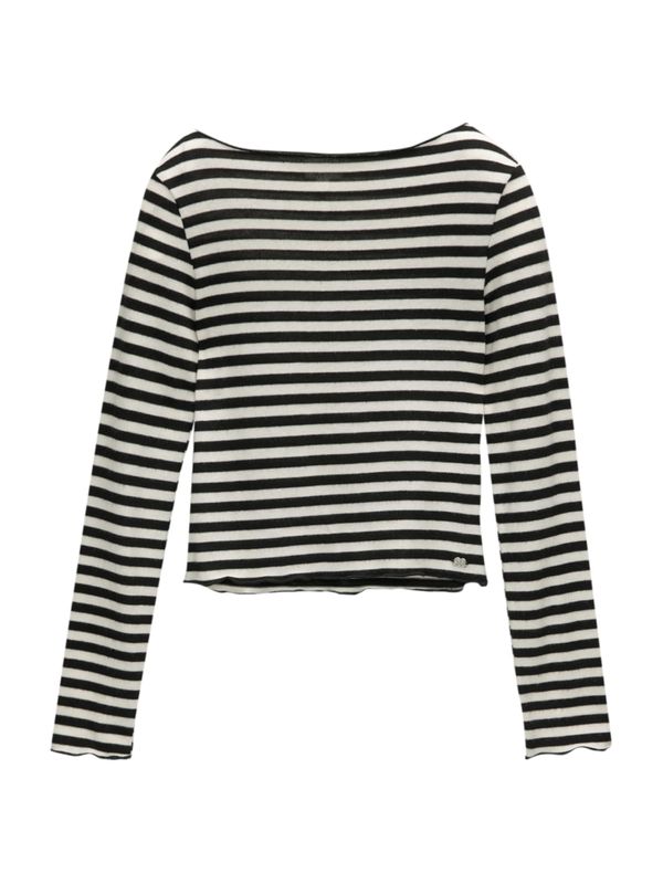 Pull&Bear Pull&Bear Majica  crna / prljavo bijela