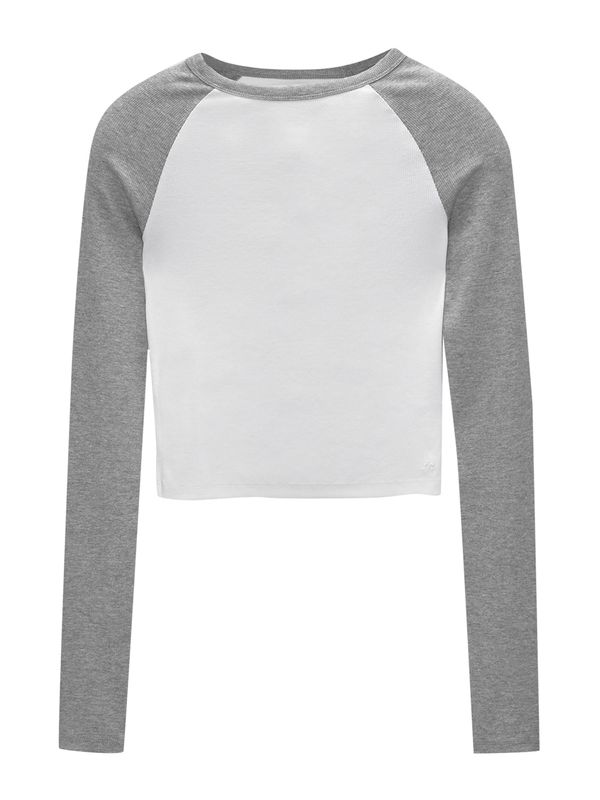 Pull&Bear Pull&Bear Majica  siva melange / bijela