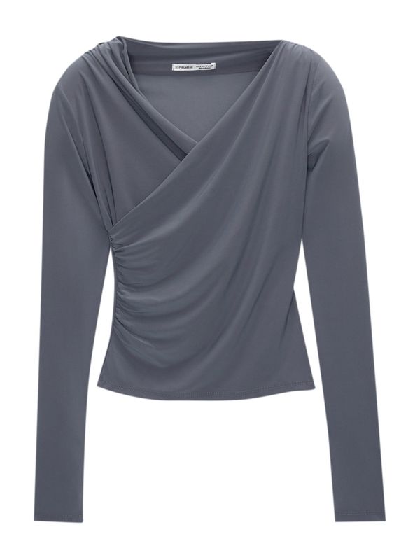 Pull&Bear Pull&Bear Majica  sivkasto plava