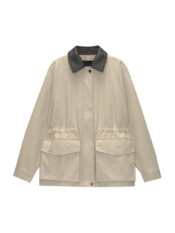 Pull&Bear Pull&Bear Prijelazna jakna  pijesak / crna