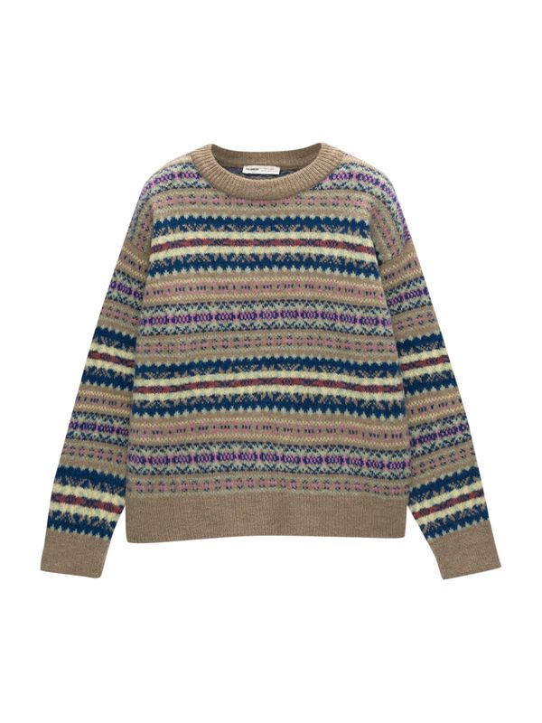 Pull&Bear Pull&Bear Pulover  boja pijeska / morsko plava / svijetlosmeđa / orhideja bijela