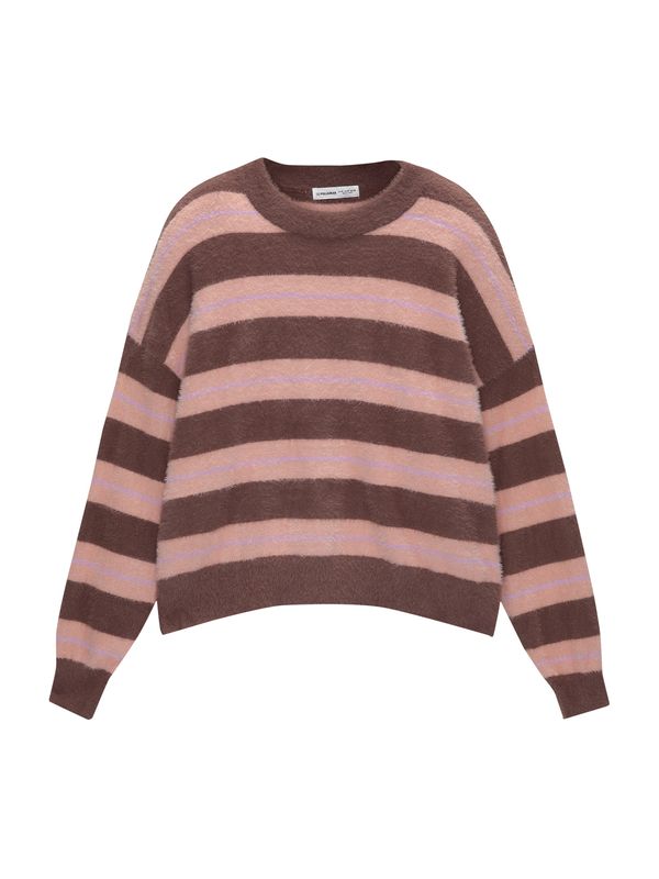 Pull&Bear Pull&Bear Pulover  čokolada / lavanda / rosé