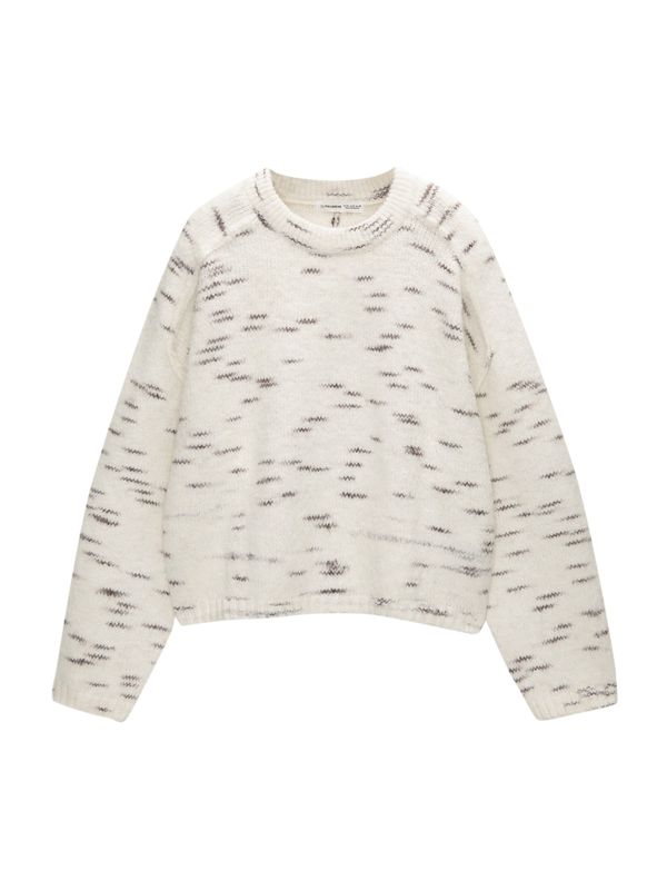 Pull&Bear Pull&Bear Pulover  ecru/prljavo bijela / tamo siva