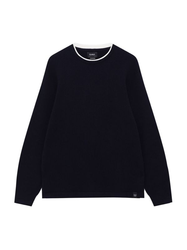 Pull&Bear Pull&Bear Pulover  mornarsko plava / bijela