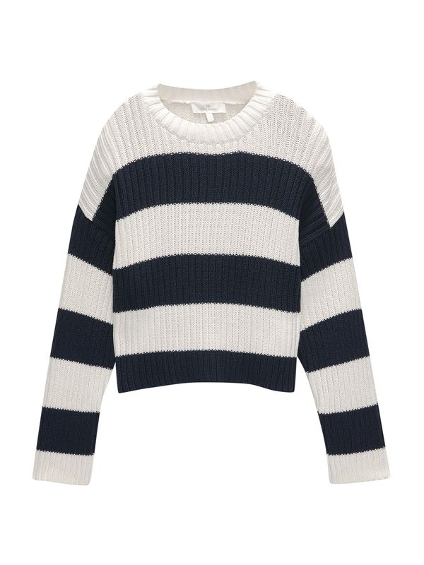 Pull&Bear Pull&Bear Pulover  morsko plava / bijela