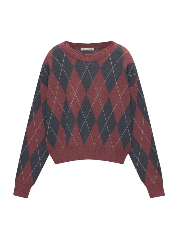 Pull&Bear Pull&Bear Pulover  morsko plava / jarko crvena / prljavo bijela