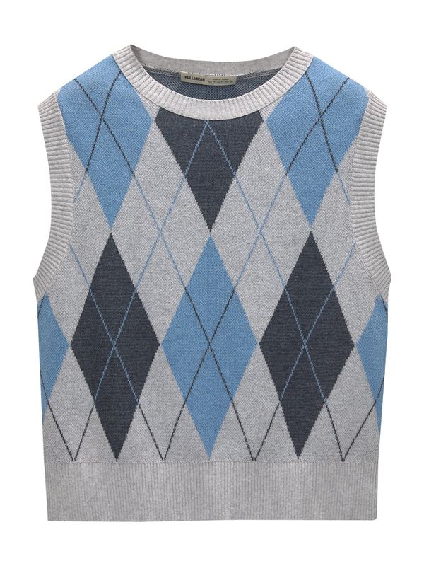 Pull&Bear Pull&Bear Pulover  noćno plava / opal / siva