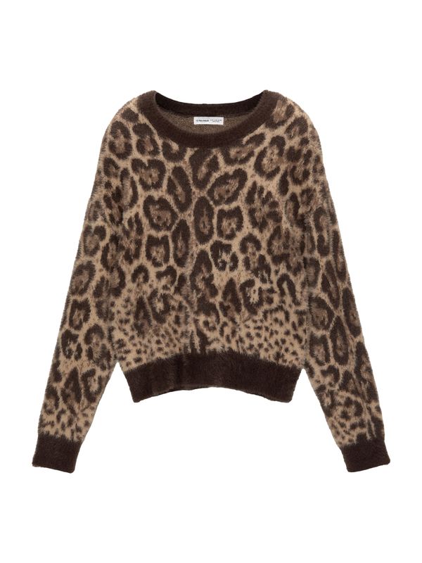 Pull&Bear Pull&Bear Pulover  smeđa / cappuccino / crna