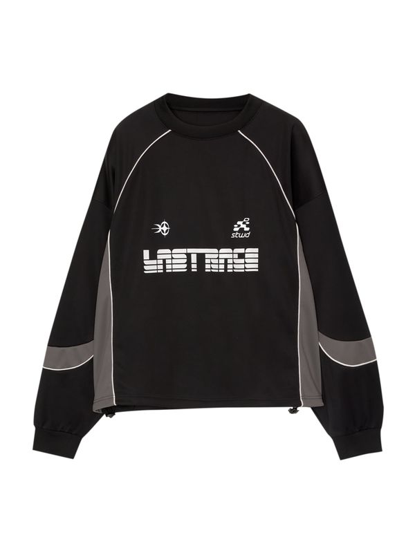 Pull&Bear Pull&Bear Sweater majica  crna / bijela