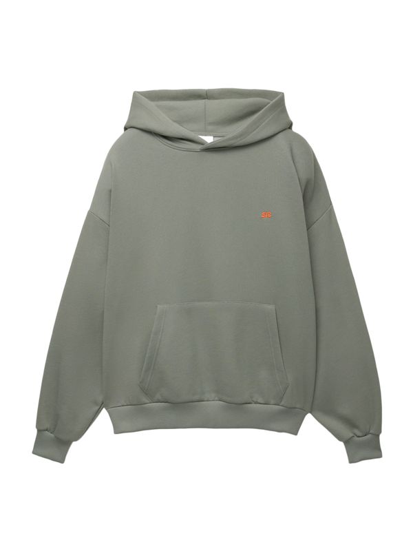 Pull&Bear Pull&Bear Sweater majica 'PACIFIC'  kaki / narančasta / bijela