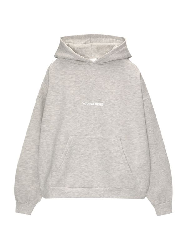 Pull&Bear Pull&Bear Sweater majica  siva melange / crna / bijela