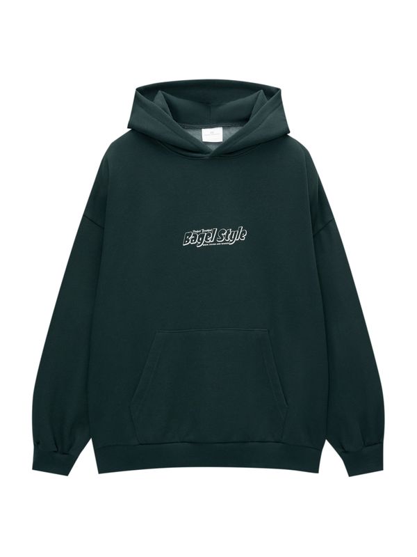 Pull&Bear Pull&Bear Sweater majica  smaragdno zelena / bijela