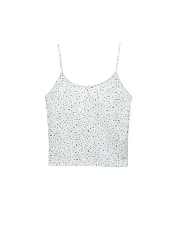 Pull&Bear Pull&Bear Top  tirkiz / safirno plava / svijetloplava / bijela