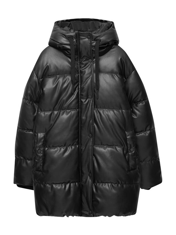 Pull&Bear Pull&Bear Zimski kaput  crna