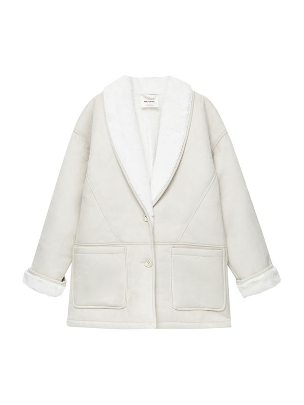 Pull&Bear Pull&Bear Zimski kaput  ecru/prljavo bijela / bijela