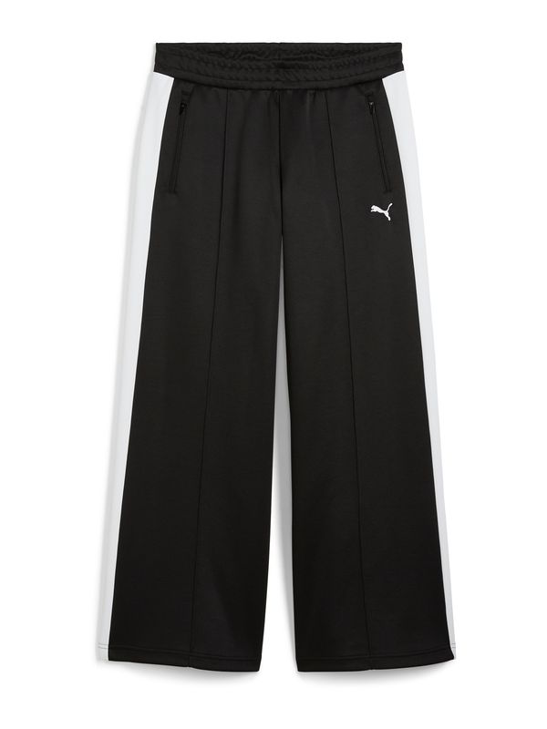 PUMA PUMA Hlače 'T7'  crna / bijela