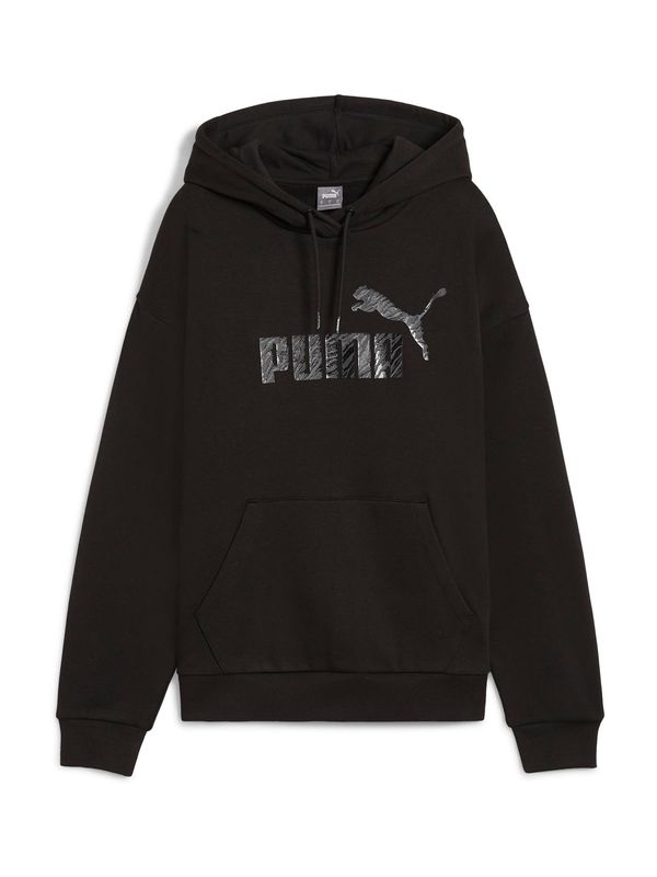 PUMA PUMA Sportska sweater majica 'ESS'  tamo siva / crna / srebro