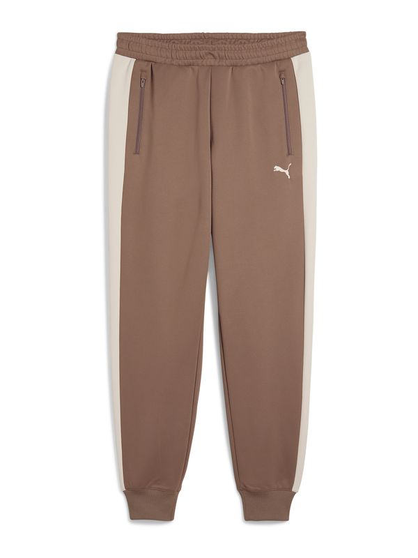PUMA PUMA Sportske hlače 'T7 ALWAYS ON'  taupe siva / prljavo bijela