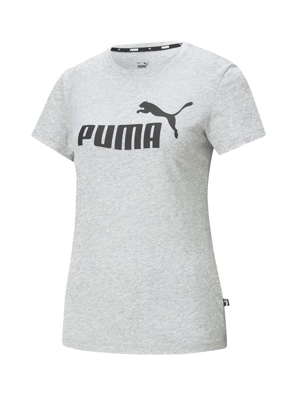 PUMA PUMA Tehnička sportska majica 'Essential Logo Tee'  siva melange / crna