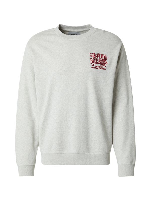 REPLAY REPLAY Sweater majica  siva melange / tamno crvena