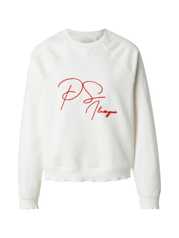 Rich & Royal Rich & Royal Sweater majica  svijetlo crvena / bijela