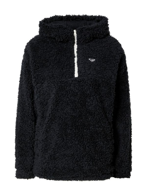 ROXY ROXY Sportska sweater majica 'WAVES OF WARMTH'  crna / bijela