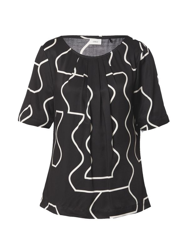 s.Oliver BLACK LABEL s.Oliver BLACK LABEL Bluza  crna / prljavo bijela