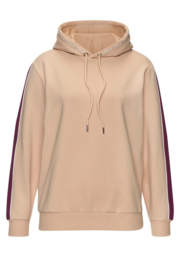 s.Oliver s.Oliver Sweater majica  bež / boja vina / bijela
