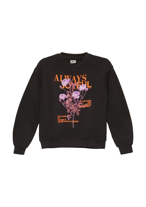 s.Oliver s.Oliver Sweater majica  lila / neonsko narančasta / ružičasto crvena / crna