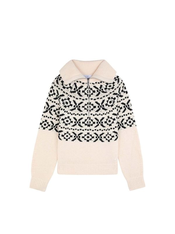 Scalpers Scalpers Pulover 'Zipper Jumper '  bež / crna