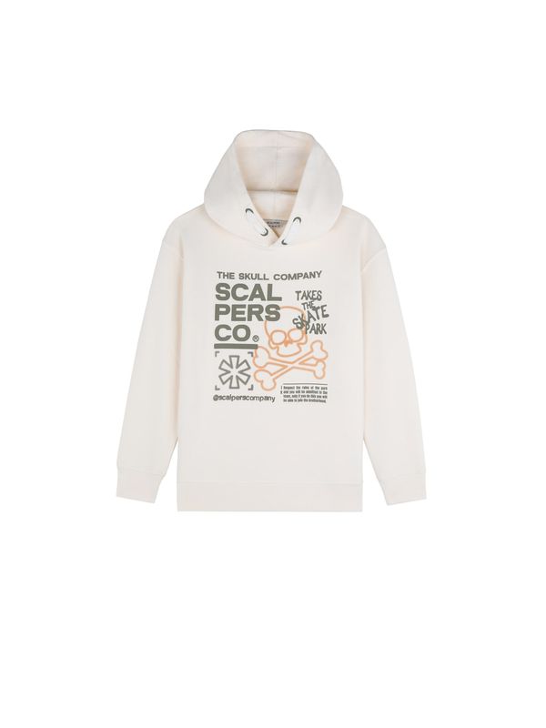 Scalpers Scalpers Sweater majica 'Stroke'  siva / narančasta / prljavo bijela