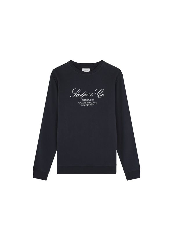 Scalpers Scalpers Sweater majica 'The Studio'  tamno plava / bijela