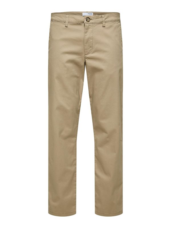 SELECTED HOMME SELECTED HOMME Chino hlače 'New Miles'  boja devine dlake (camel) / crna / bijela
