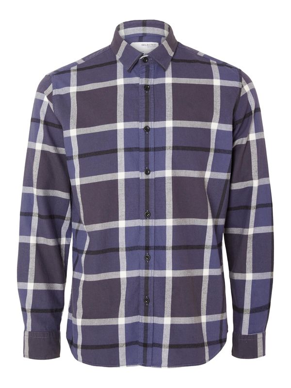 SELECTED HOMME SELECTED HOMME Košulja 'REGOWEN'  indigo / tamno ljubičasta / bijela