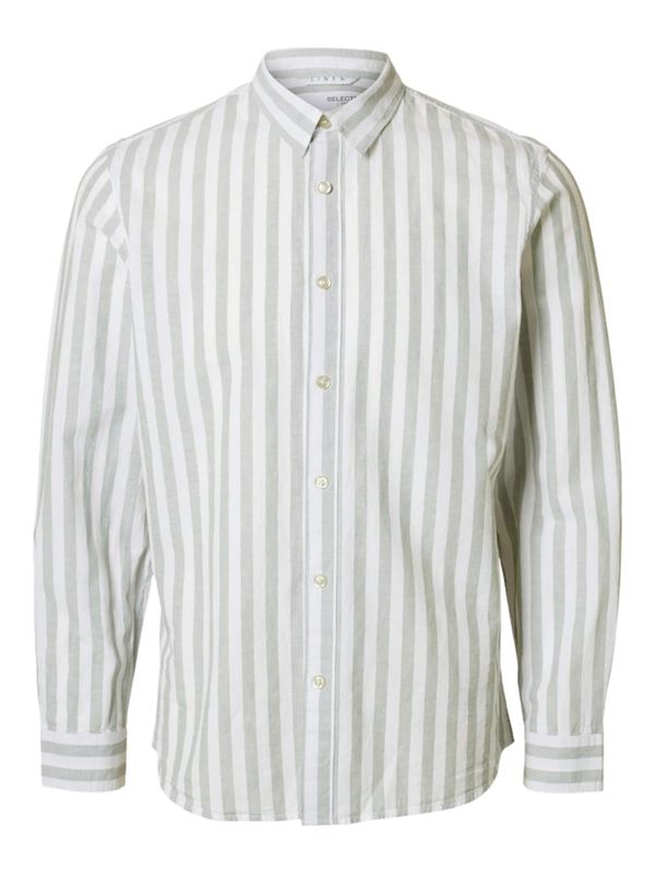SELECTED HOMME SELECTED HOMME Košulja 'SLHSLIMNEW'  pastelno zelena / bijela