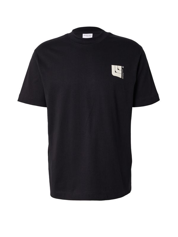 SELECTED HOMME SELECTED HOMME Majica 'SLHSAXON'  crna / bijela