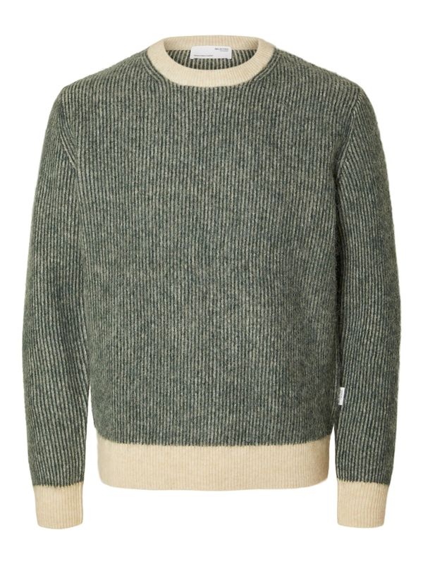 SELECTED HOMME SELECTED HOMME Pulover 'Rai'  bež / tamno zelena