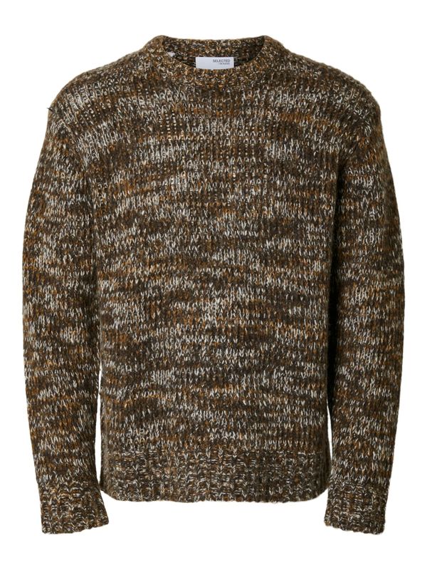 SELECTED HOMME SELECTED HOMME Pulover 'SLHPepper'  čokolada / konjak / bijela