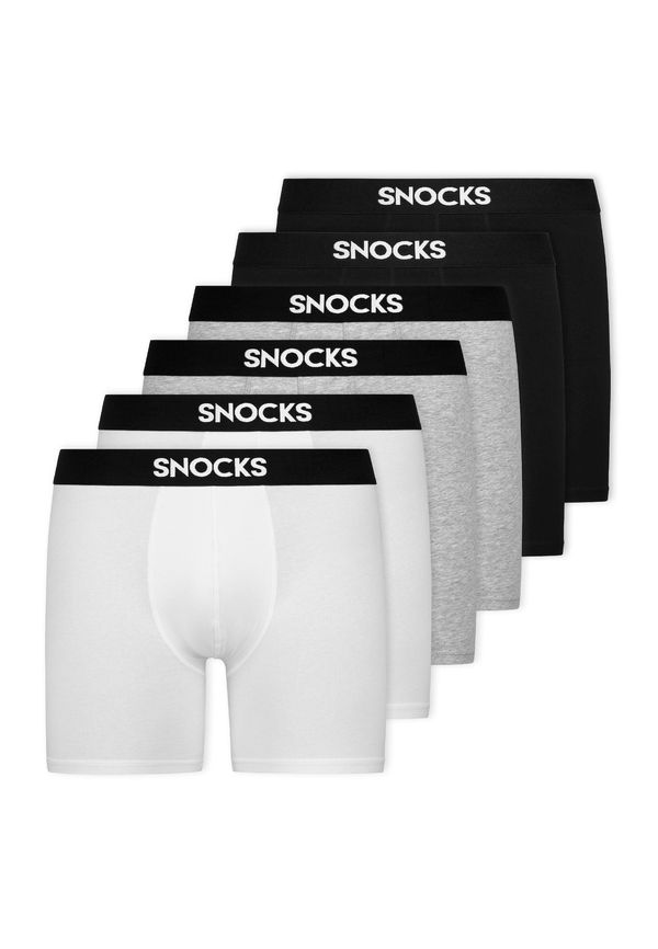 SNOCKS SNOCKS Bokserice  siva / crna / bijela