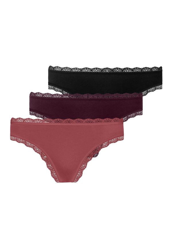 SNOCKS SNOCKS Tanga gaćice  sivkasto ljubičasta (mauve) / boja vina / crna