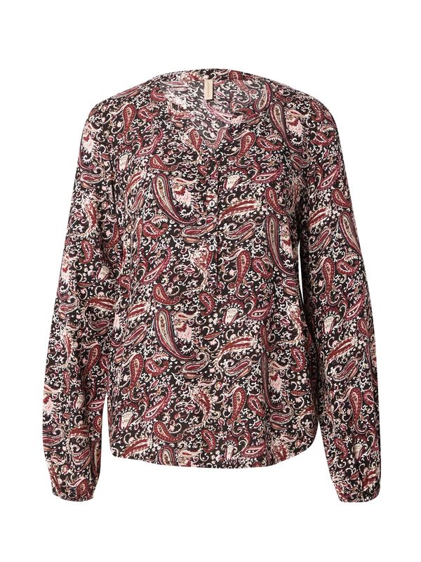 Soyaconcept Soyaconcept Bluza  tamno smeđa / karmin crvena / crna / bijela