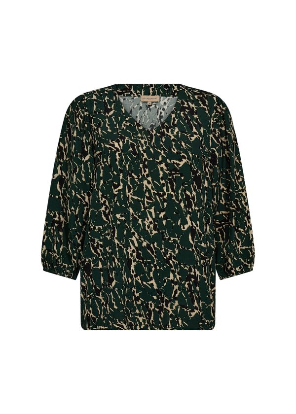 Soyaconcept Soyaconcept Bluza 'VICKIE'  šampanjac / tamno zelena / crna
