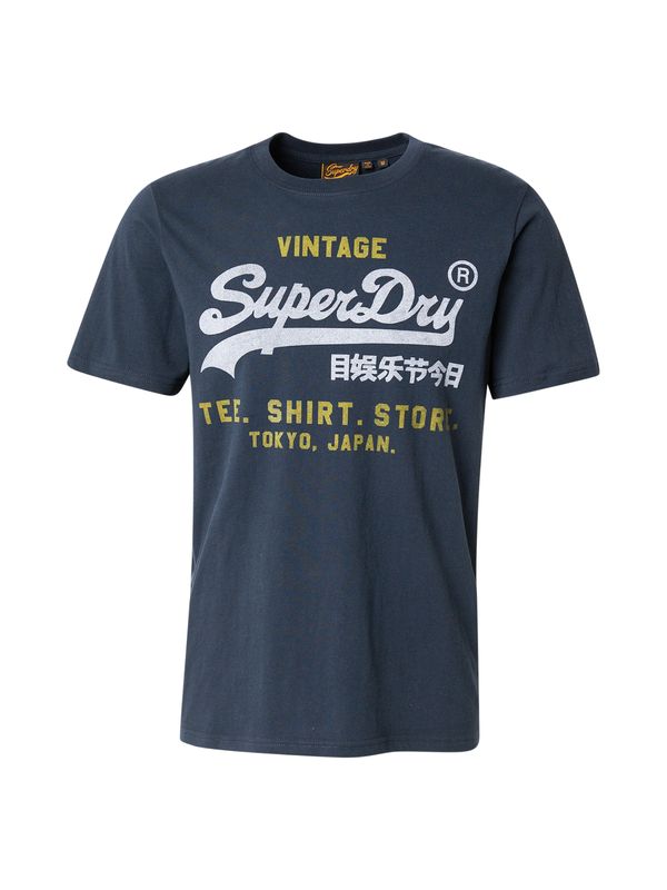 Superdry Superdry Majica 'Heritage'  morsko plava / svijetlosiva / kivi zelena