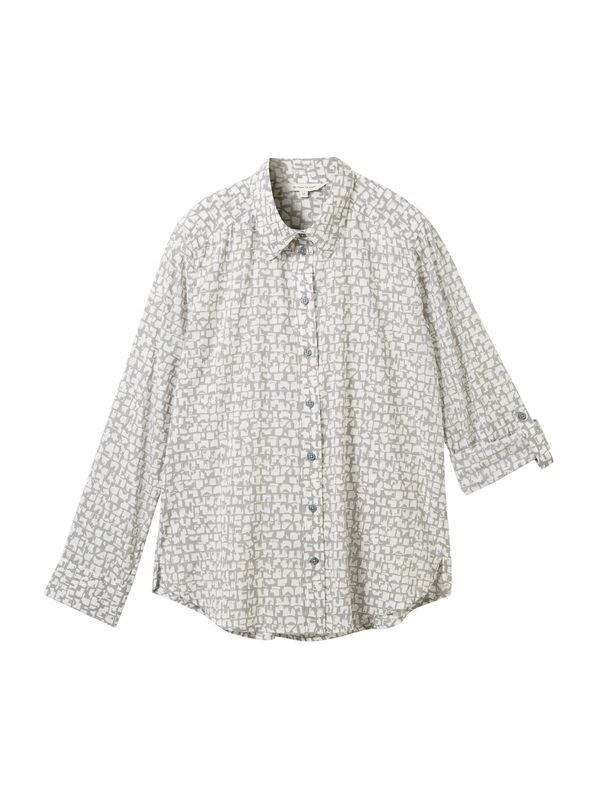 TOM TAILOR TOM TAILOR Bluza  svijetlosiva / bijela