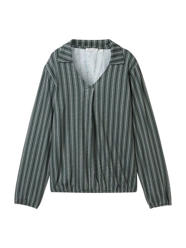 TOM TAILOR TOM TAILOR Bluza  tamno plava / zelena / bijela