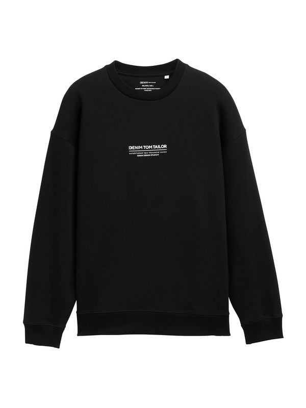 TOM TAILOR DENIM TOM TAILOR DENIM Sweater majica  crna / bijela