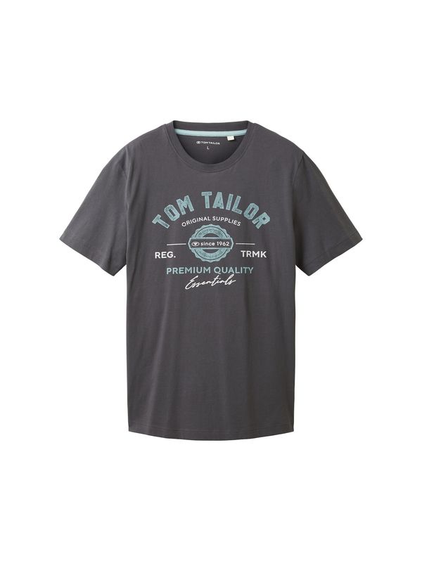 TOM TAILOR TOM TAILOR Majica  tirkiz / svijetlosiva / tamo siva